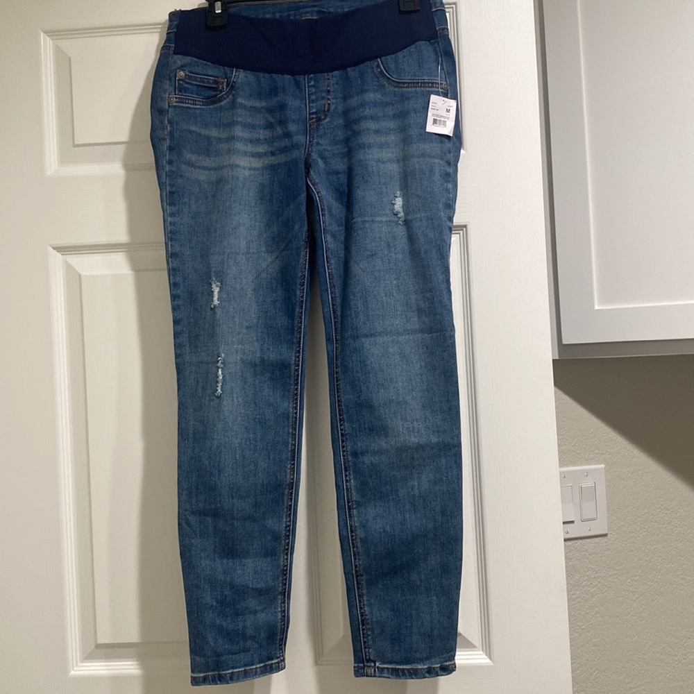 Indigo Blue Front Panel Maternity Jeans Size Medium